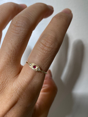 Ruby Mini Deco Point Ring