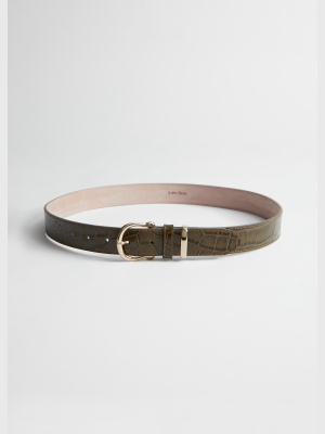 Croco Leather Belt