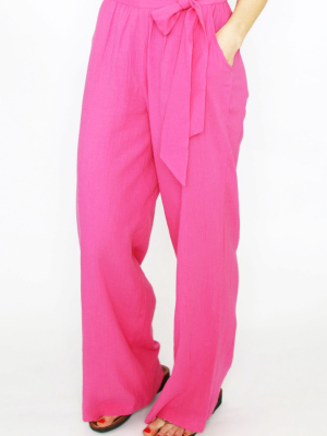 Abby Wide Leg Trouser | Magenta