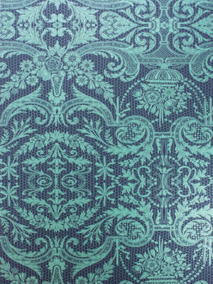 Orangery Lace Wallpaper In Turquoise From The Belvoir Collection By Matthew Williamson