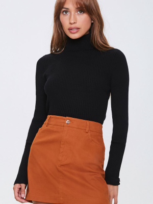 Ribbed Turtleneck Sweater