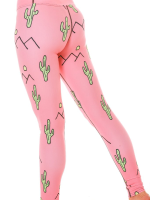 The Dragon Fruit | Pink Cactus Leggings