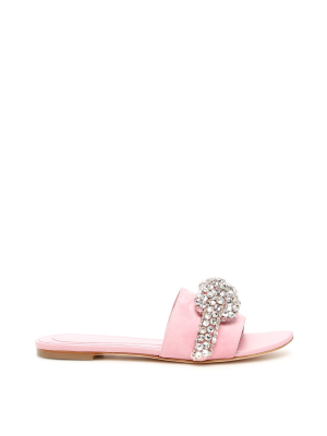 Alexander Mcqueen Crystal Embellished Knot Mules