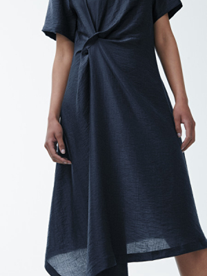 Lyocell-mix Knot Drape Dress