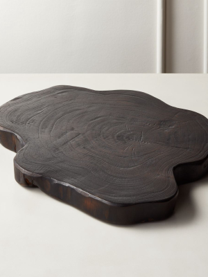 Blackened Teak Root Round Server