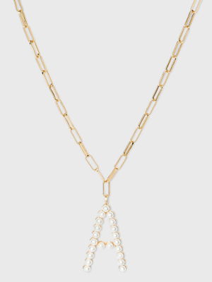 Sugarfix By Baublebar Pearl Initial Pendant Necklace - Pearl