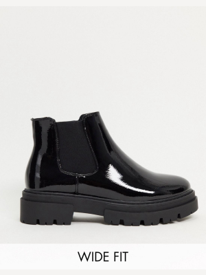 Glamorous Wide Fit Chunky Chelsea Boot In Black