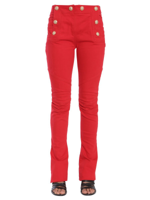 Balmain Button Embellished Flare Jeans