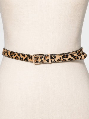 Women's Plus Size Leopard Print Belt - Ava & Viv™ Black