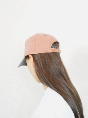 Washed Cotton 6-panel Cap Orange X Black