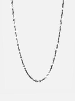 3mm Cuban Chain Necklace, Sterling Silver