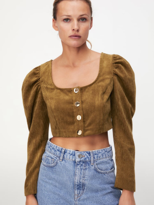 Corduroy Crop Top