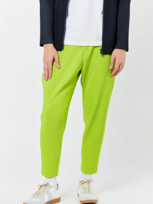 Lime Green Basic Pleated Pants