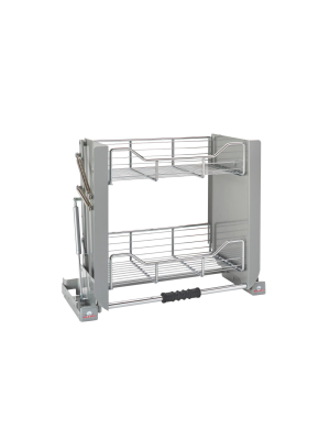 Rev-a-shelf 5pd-24crn 24-inch Convenient Heavy-duty 2-tier Mounted Wall Cabinet Pull-down Shelving System, Chrome