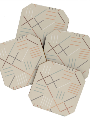 4pk The Old Art Studio Geometric Shapes Coasters - Society6