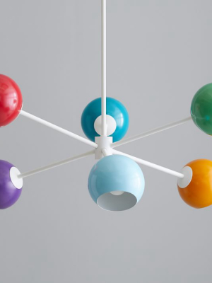 6-light Colorful Globe Chandelier