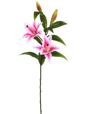 Artificial Lily Plant (33") Pink - Vickerman