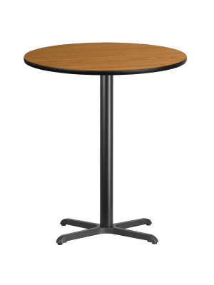 Flash Furniture 36'' Round Laminate Table Top With 30'' X 30'' Bar Height Table Base