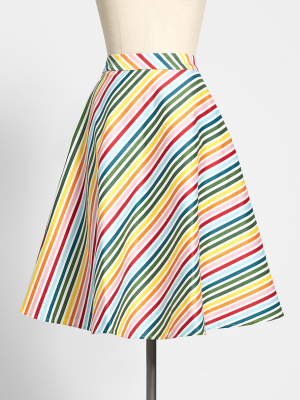 Modcloth X Collectif Stripe Right A-line Skirt