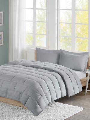 Ava Seersucker Down Alternative Comforter Set