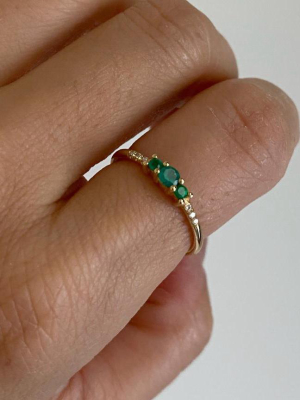 Emerald Trio Equilibrium Ring