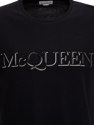 Alexander Mcqueen Logo Embroidered T-shirt