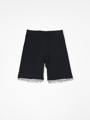 Beth - Beaded Bike Short / Black