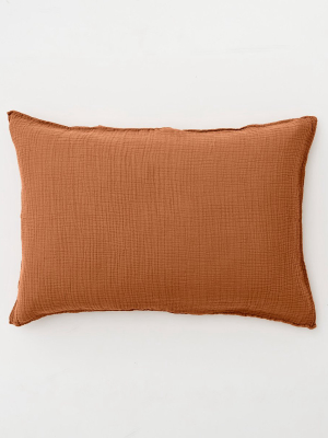 100% Organic Cotton Gauze Pillowslip Set In Terracotta