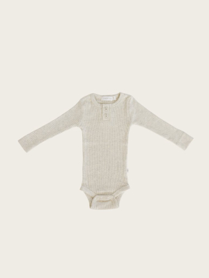 Organic Essential Bodysuit - Oatmeal Marle