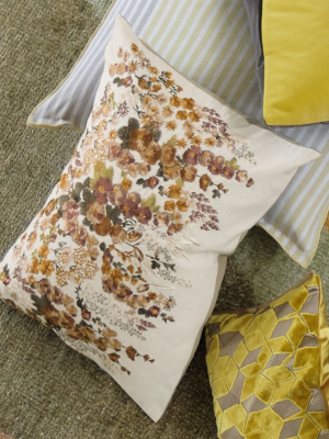 Hollyhock Ochre Decorative Pillow