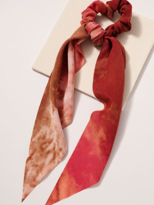 Tie Dye Print Scarf Pony