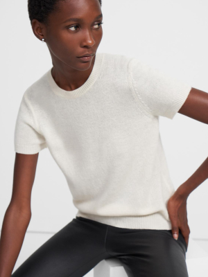 Basic Sweater Tee In Feather Cashmere