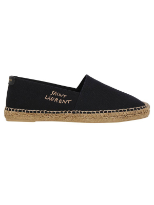 Saint Laurent Embroidered Logo Espadrilles