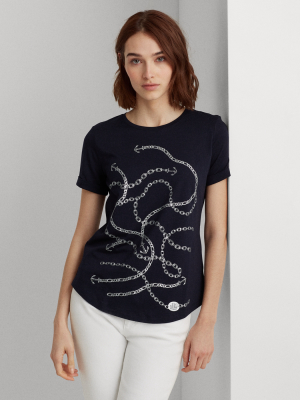 Anchor-print Cotton Tee