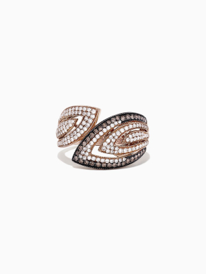 Effy 14k Rose Gold Espresso And White Diamond Ring, 0.73 Tcw