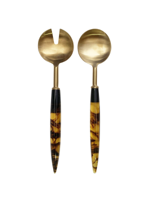 Smokey Amber Salad Servers