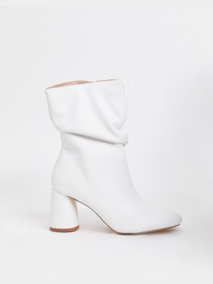 Public Desire Marshmallow Slouch Boots In White