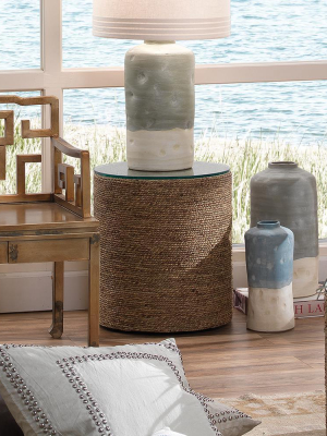 Jamie Young Harbor Side Table In Natural Seagrass