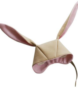 Luxe Bunny Hat In Sand & Pink