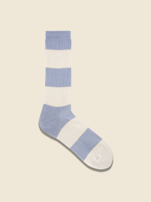 Oc Thick Stripes Crew Sock - Sax