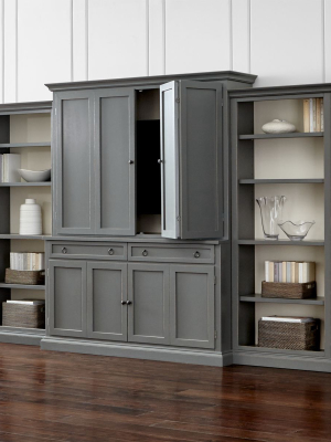 Cameo 4-piece Grey Open Bookcase Entertainment Center