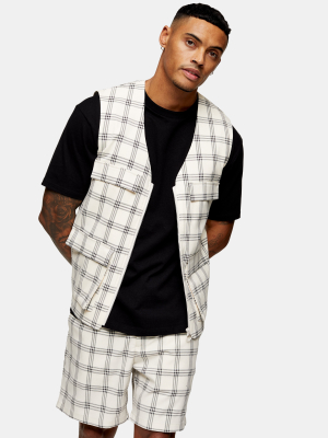 Ecru Check Vest