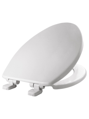 Elongated Plastic Toilet Seat With Whisper Close Hinge White - Mayfair