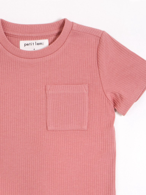 Dusty Rose Modal Rib T-shirt