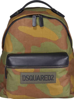 Dsquared2 Logo Printed Camouflage Backpack