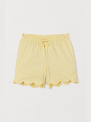 Embroidered Jersey Shorts