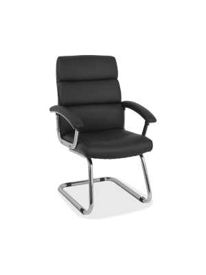 Traction Guest Chair With Softhread Leather Black - Hon