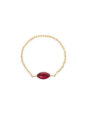 Ruby Marquis Chain Ring