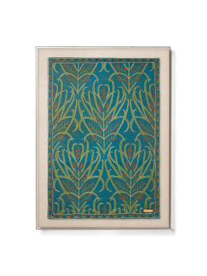 Silk Teal Vines Suzani - Sublime Framed Textile