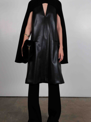 Sleeveless Vegan Leather Dress